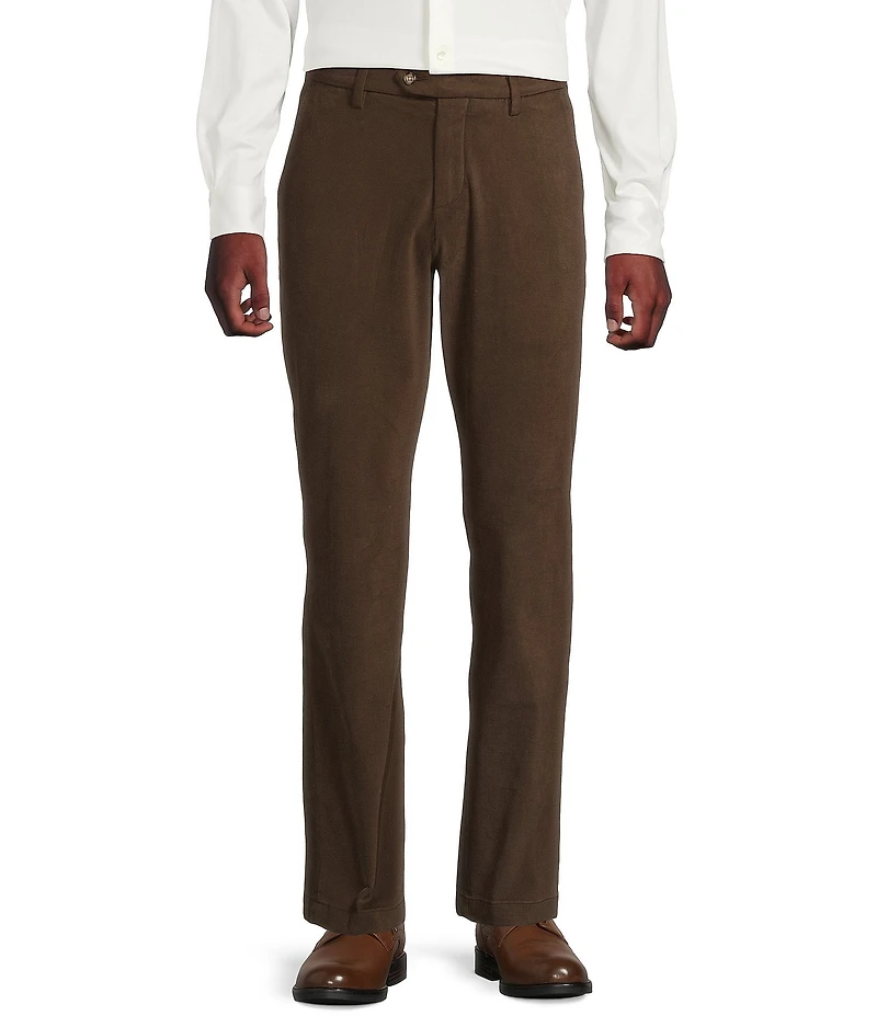 Daniel Cremieux Signature Label The Highlands Collection Flat Front Solid Brushed Twill Pants