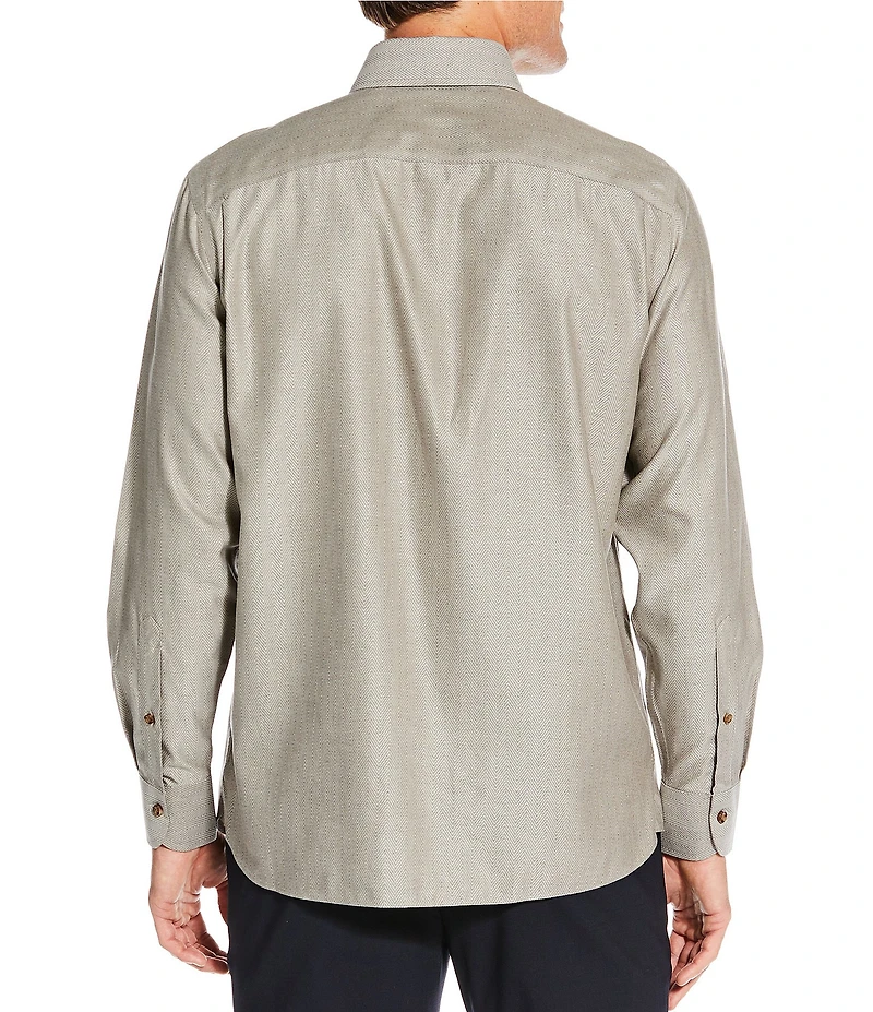 Daniel Cremieux Signature Label The Highlands Collection Non-Iron Solid Long Sleeve Woven Shirt