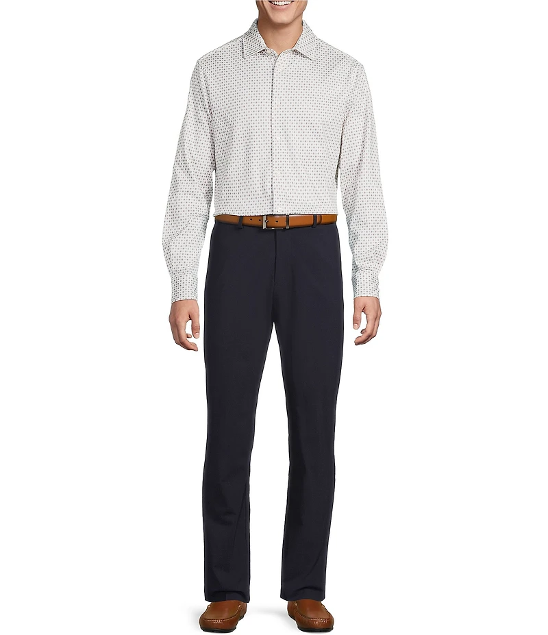 Daniel Cremieux Signature Label The Highlands Collection Printed Knit Long Sleeve Coat Front Shirt