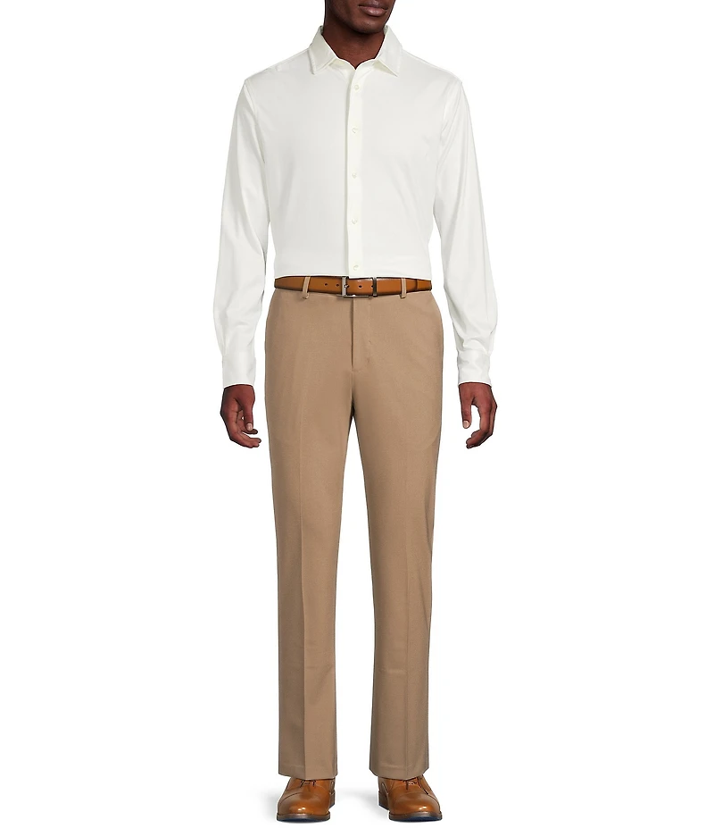 Daniel Cremieux Signature Label The Highlands Collection Solid Knit Long Sleeve Coat Front Shirt