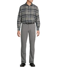 Daniel Cremieux Signature Label The Highlands Collection Windowpane Flannel Long Sleeve Woven Shirt