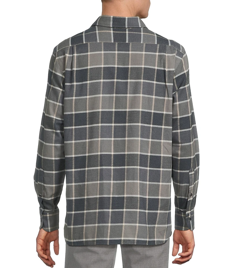 Daniel Cremieux Signature Label The Highlands Collection Windowpane Flannel Long Sleeve Woven Shirt
