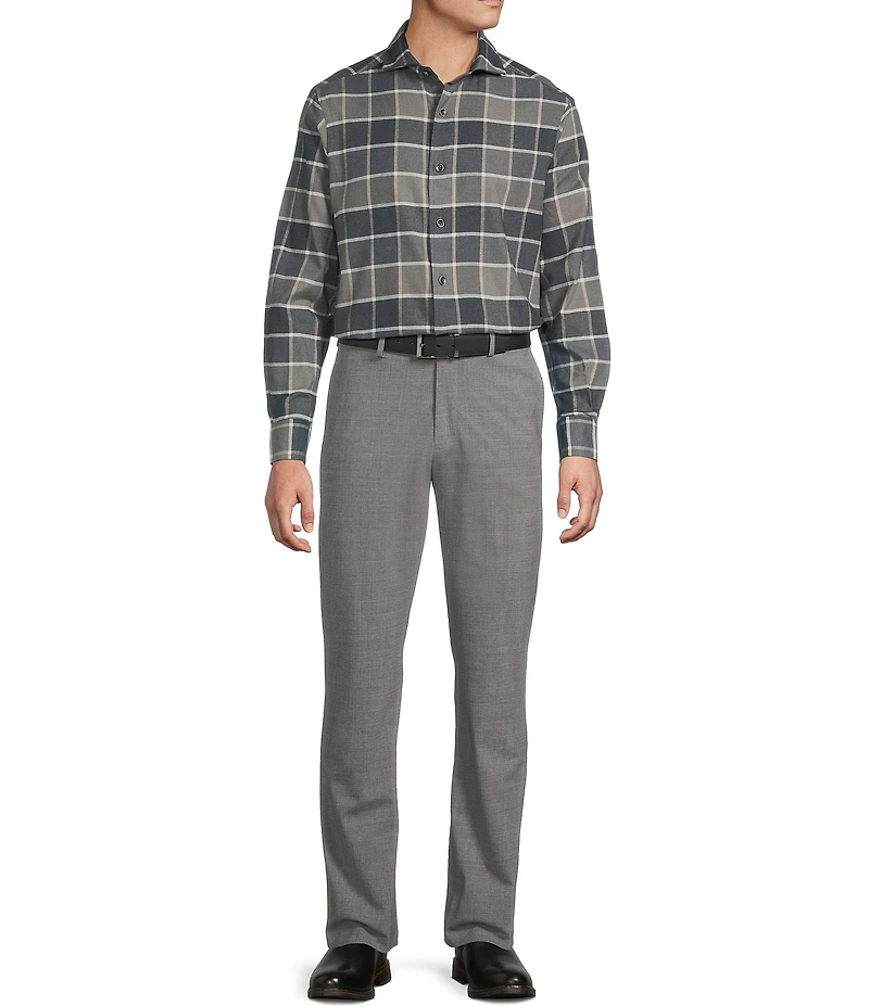 Daniel Cremieux Signature Label The Highlands Collection Windowpane Flannel Long Sleeve Woven Shirt
