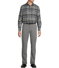 Daniel Cremieux Signature Label The Highlands Collection Windowpane Flannel Long Sleeve Woven Shirt
