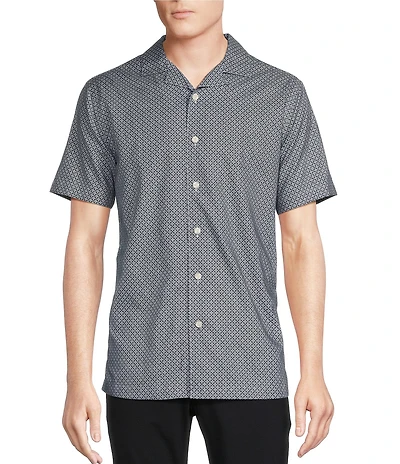 Daniel Cremieux Signature Label Tile Print Short Sleeve Woven Camp Shirt