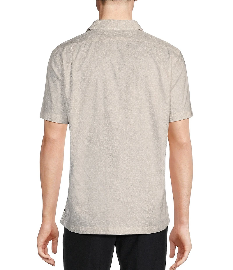 Daniel Cremieux Signature Label Tonal Floral Print Short Sleeve Woven Camp Shirt