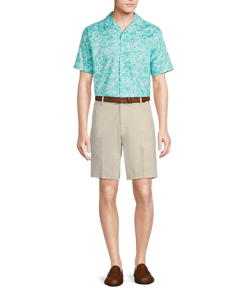 Daniel Cremieux Signature Label Tonal Floral Print Short Sleeve Woven Shirt