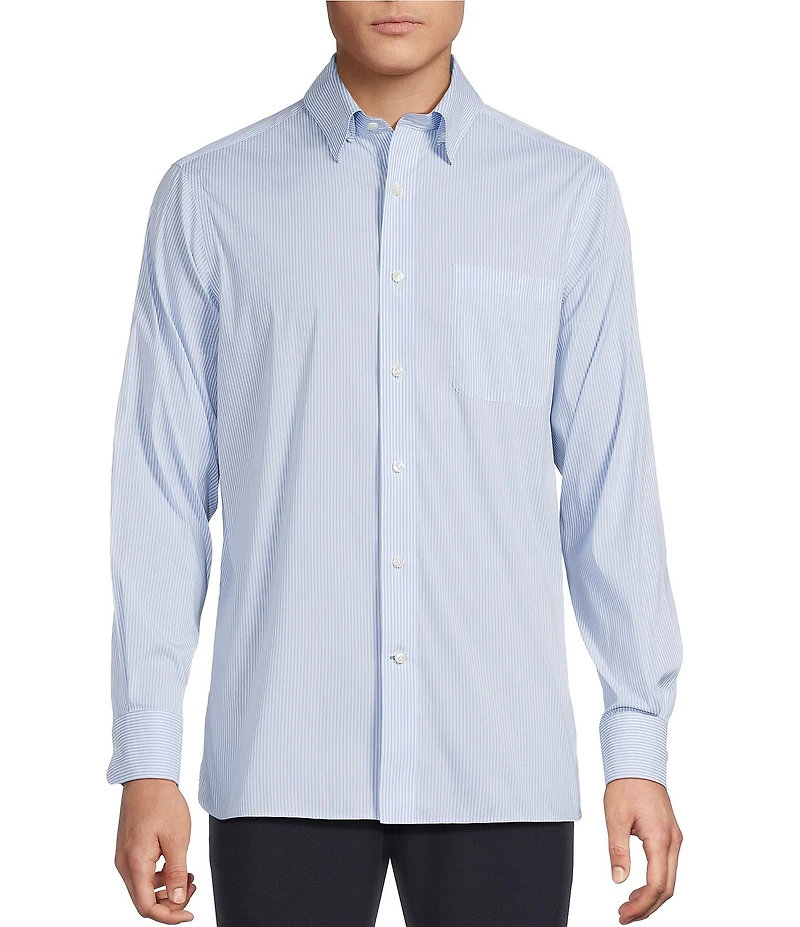 Daniel Cremieux Signature Label Travel Ready Stripe Long Sleeve Woven Shirt