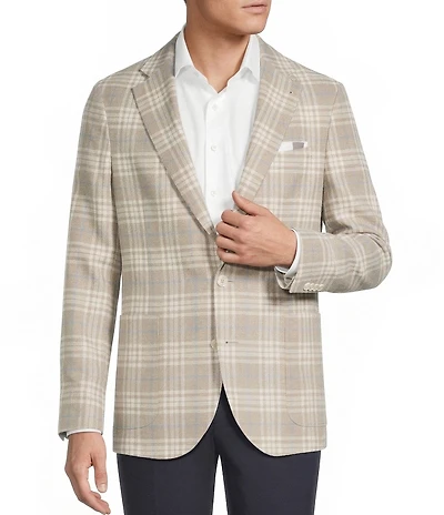 Daniel Cremieux Signature Label Windowpane Linen Blend Blazer