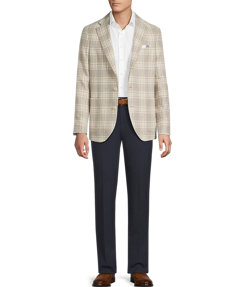 Daniel Cremieux Signature Label Windowpane Linen Blend Blazer