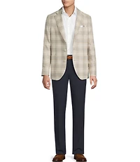 Daniel Cremieux Signature Label Windowpane Linen Blend Blazer