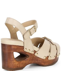 Dansko Alanna Studded Leather Ankle Wrap Wedge Sandals