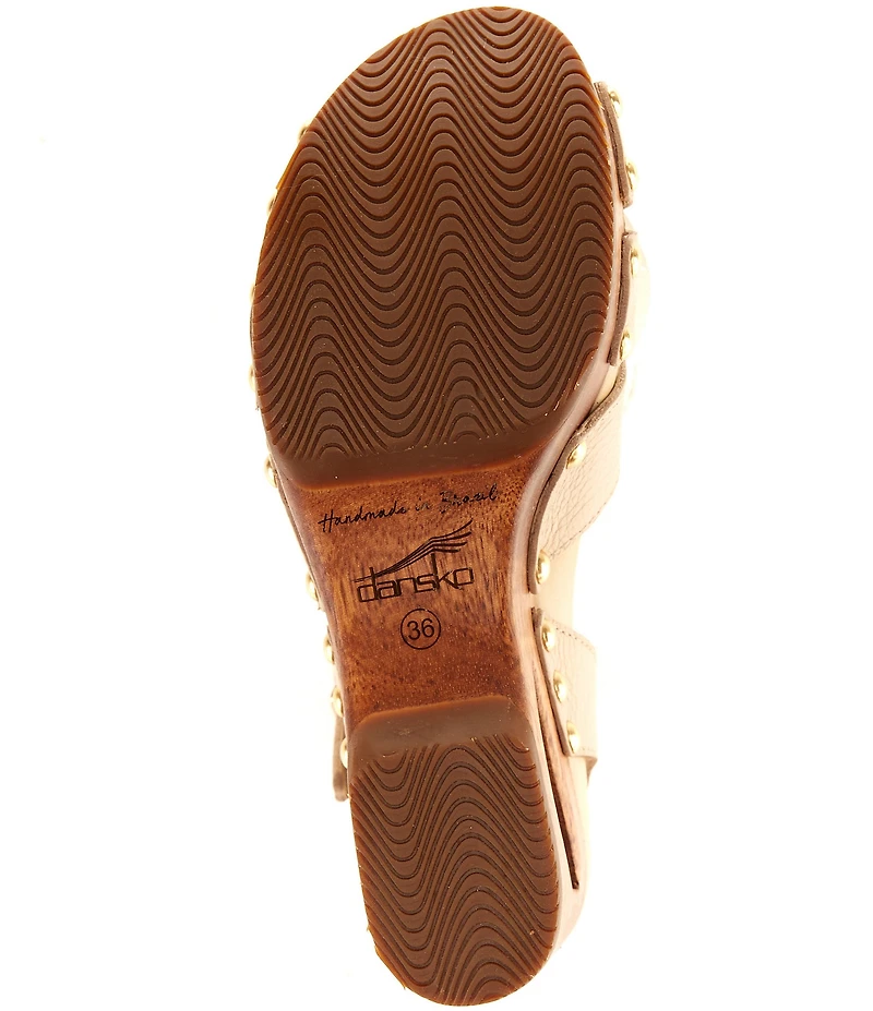 Dansko Alanna Studded Leather Ankle Wrap Wedge Sandals