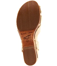 Dansko Alanna Studded Leather Ankle Wrap Wedge Sandals