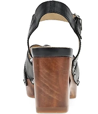 Dansko Alanna Studded Leather Ankle Wrap Wedge Sandals