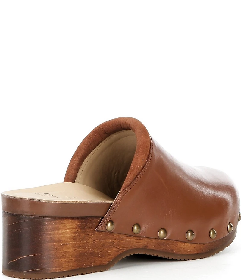 Dansko Andie Leather Nail Head Studded Platform Clogs
