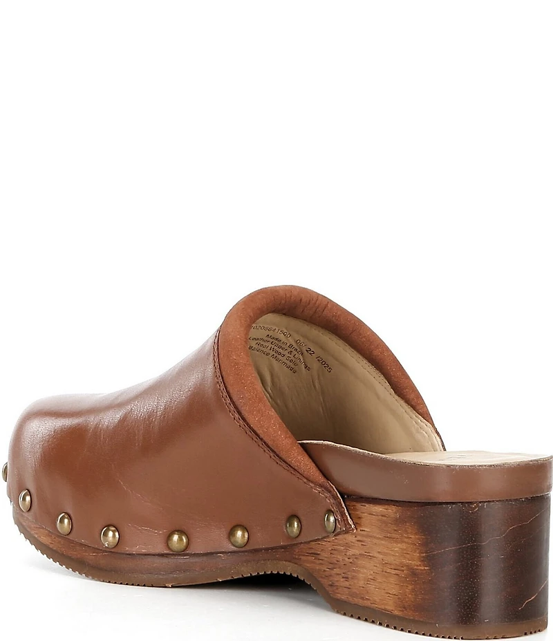 Dansko Andie Leather Nail Head Studded Platform Clogs