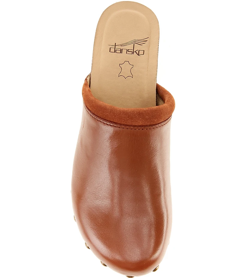 Dansko Andie Leather Nail Head Studded Platform Clogs