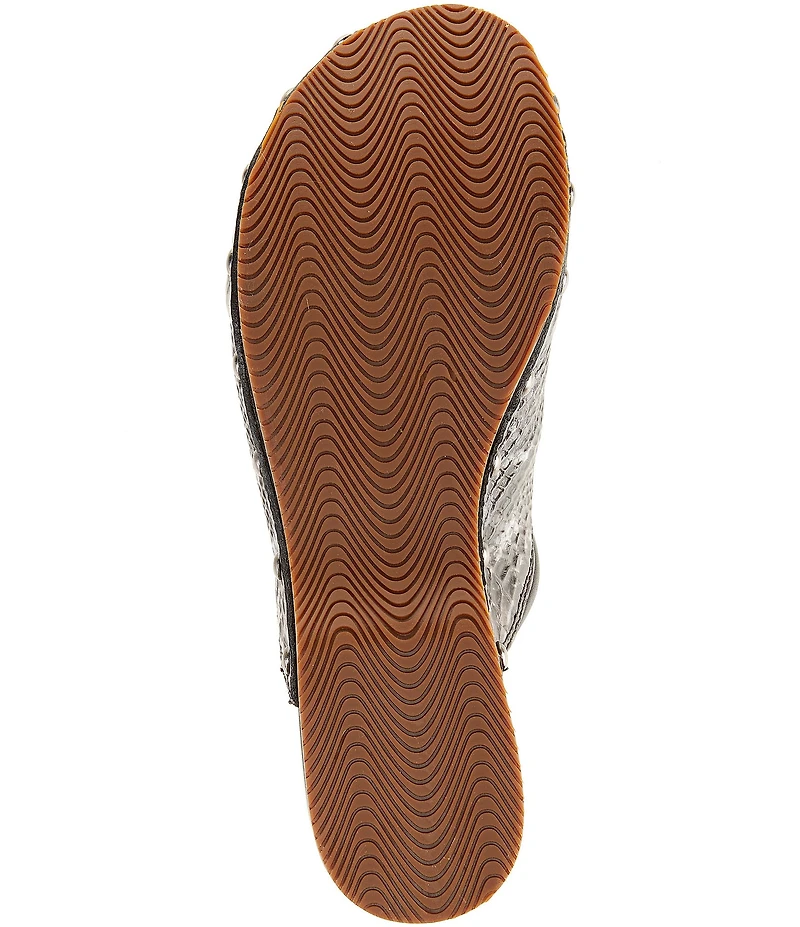 Dansko Andie Snake Print Leather Nail Head Studded Platform Clogs