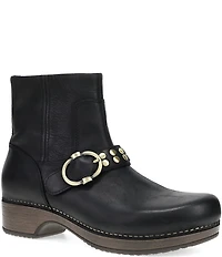 Dansko Baylin Leather Studded Buckle Booties