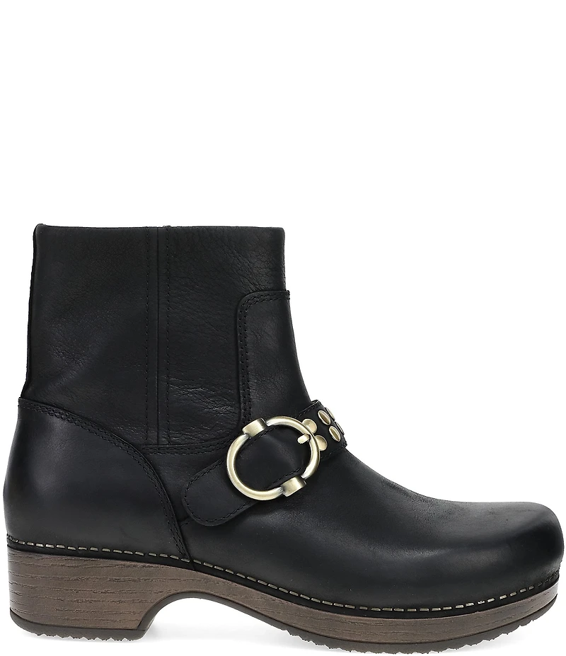 Dansko Baylin Leather Studded Buckle Booties