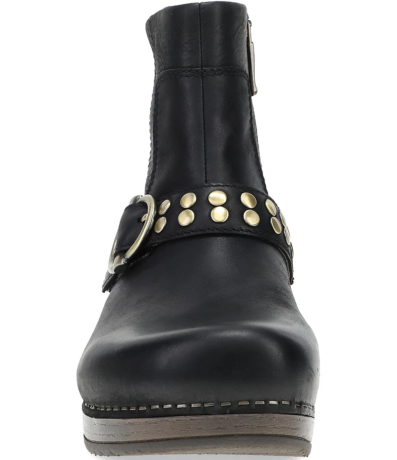 Dansko Baylin Leather Studded Buckle Booties