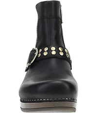 Dansko Baylin Leather Studded Buckle Booties
