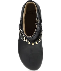 Dansko Baylin Leather Studded Buckle Booties
