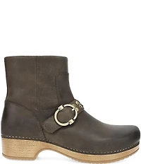 Dansko Baylin Leather Studded Buckle Booties