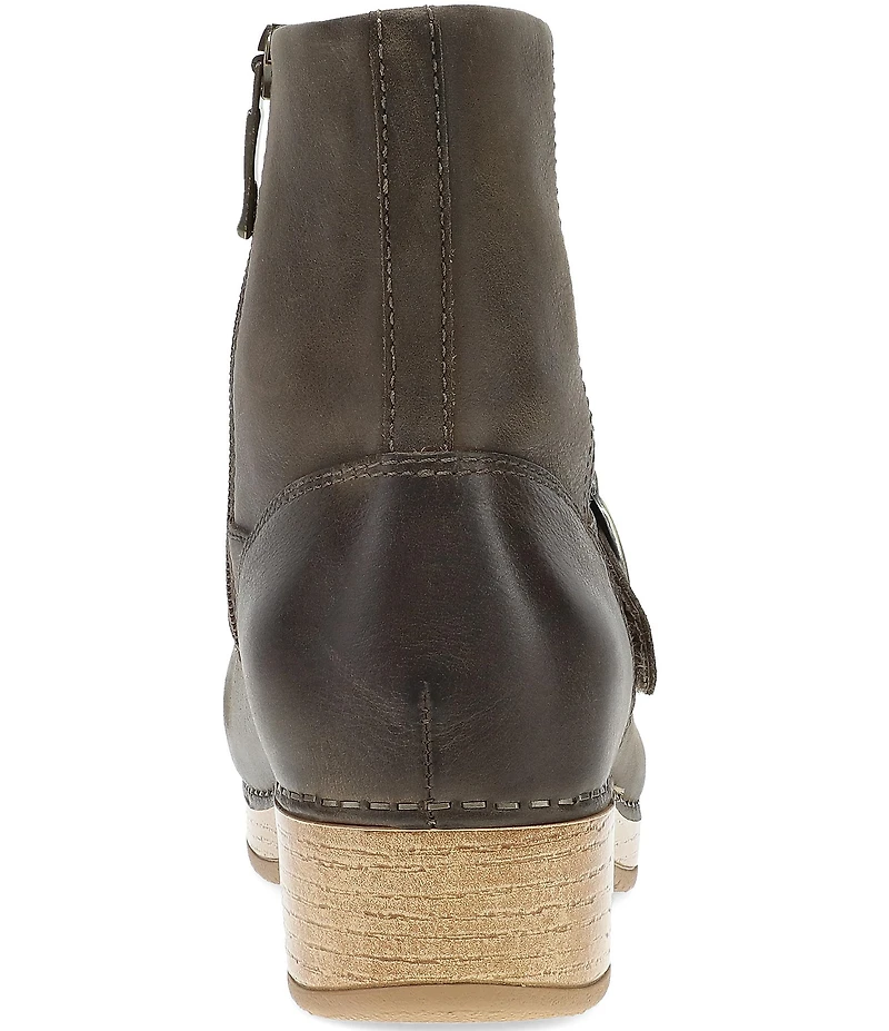 Dansko Baylin Leather Studded Buckle Booties