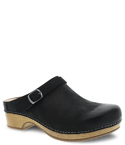 Dansko Berry Nubuck Suede Buckle Hardware Strap Clogs