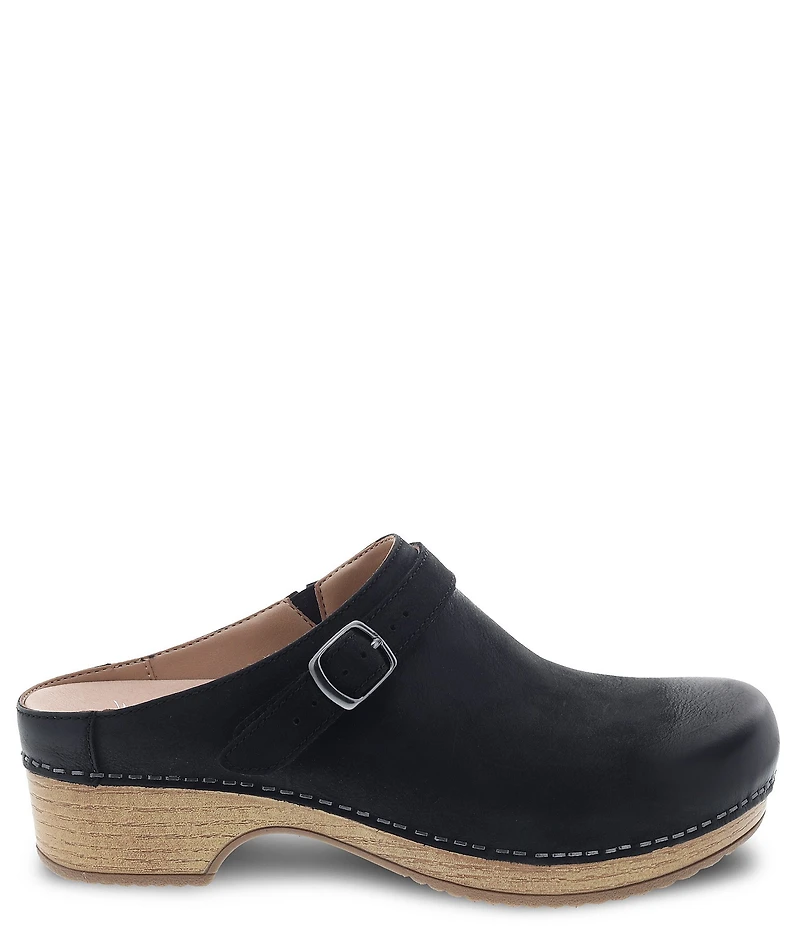 Dansko Berry Nubuck Suede Buckle Hardware Strap Clogs