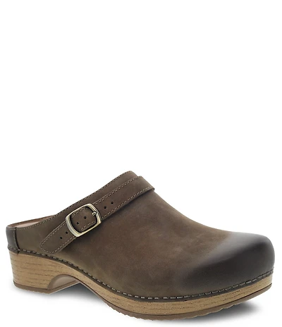 Dansko Berry Nubuck Suede Buckle Hardware Strap Clogs