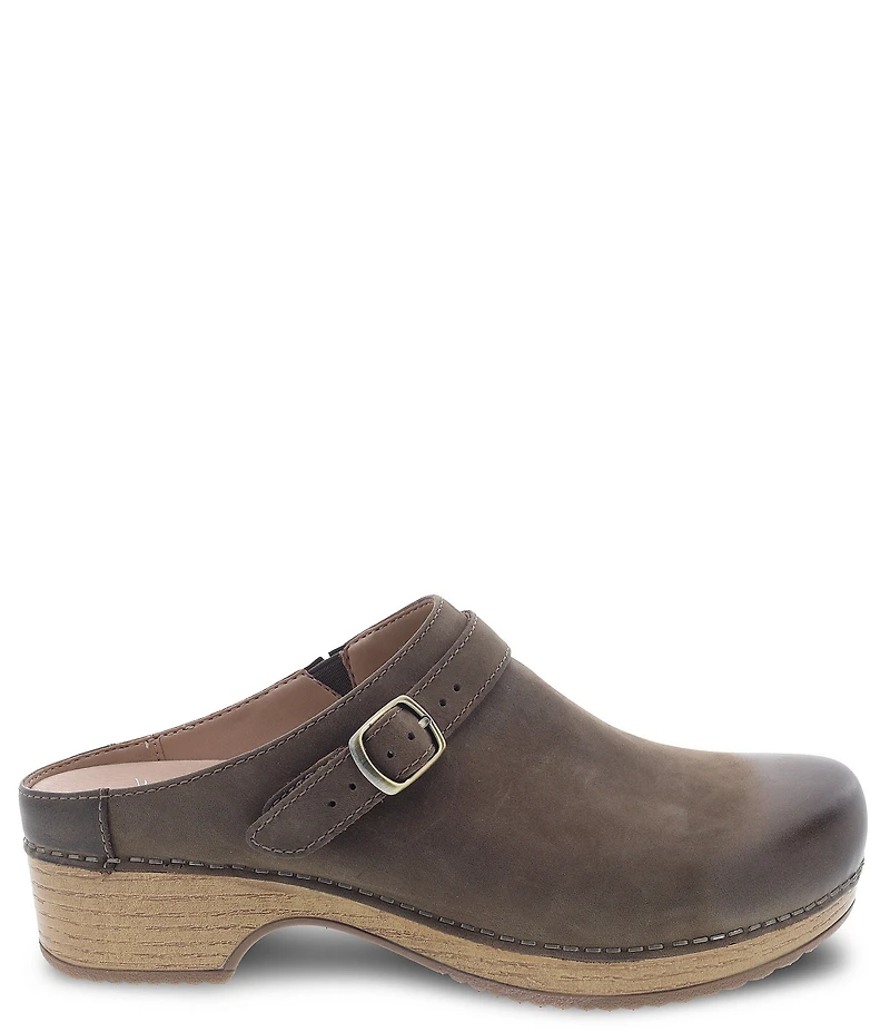 Dansko Berry Nubuck Suede Buckle Hardware Strap Clogs