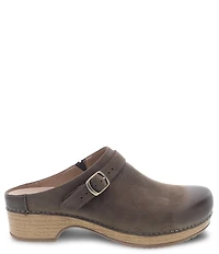 Dansko Berry Nubuck Suede Buckle Hardware Strap Clogs