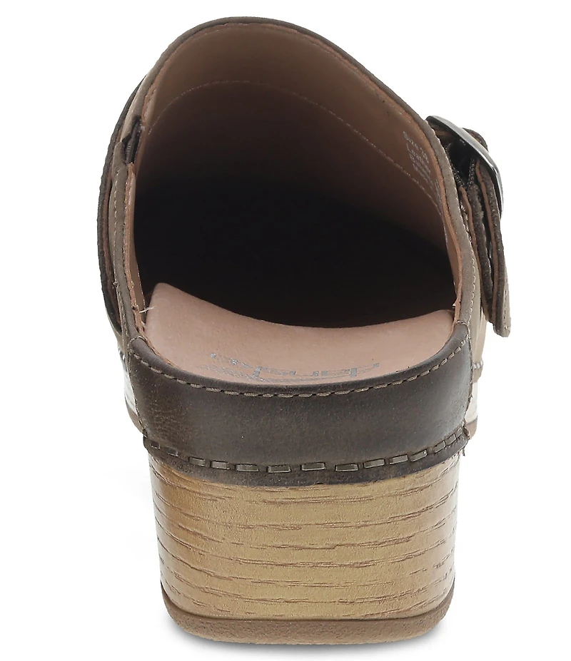Dansko Berry Nubuck Suede Buckle Hardware Strap Clogs