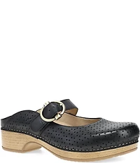 Dansko Blaire Perforated Leather Slip On Clogs