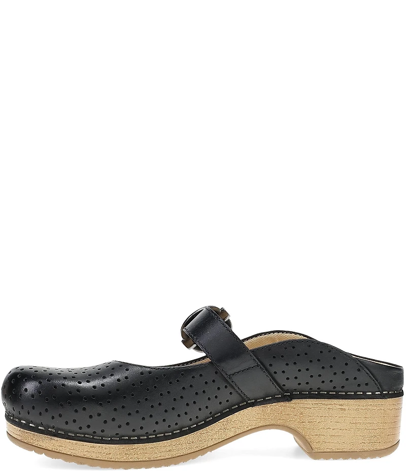 Dansko Blaire Perforated Leather Slip On Clogs