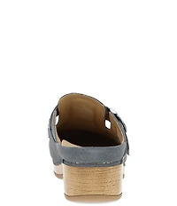 Dansko Branson Suede Studded Buckle Slip On Clogs