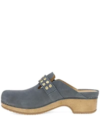 Dansko Branson Suede Studded Buckle Slip On Clogs