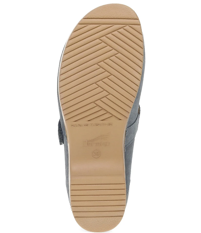 Dansko Branson Suede Studded Buckle Slip On Clogs