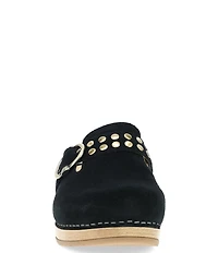 Dansko Branson Suede Studded Buckle Slip On Clogs