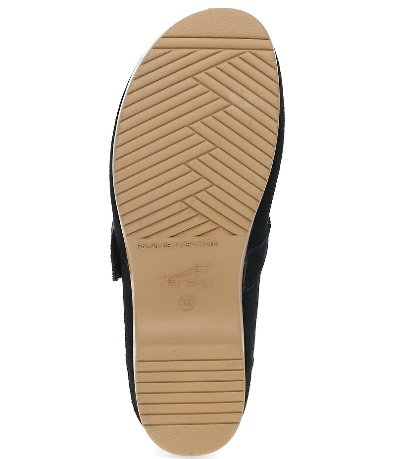 Dansko Branson Suede Studded Buckle Slip On Clogs