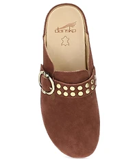 Dansko Branson Suede Studded Buckle Slip On Clogs
