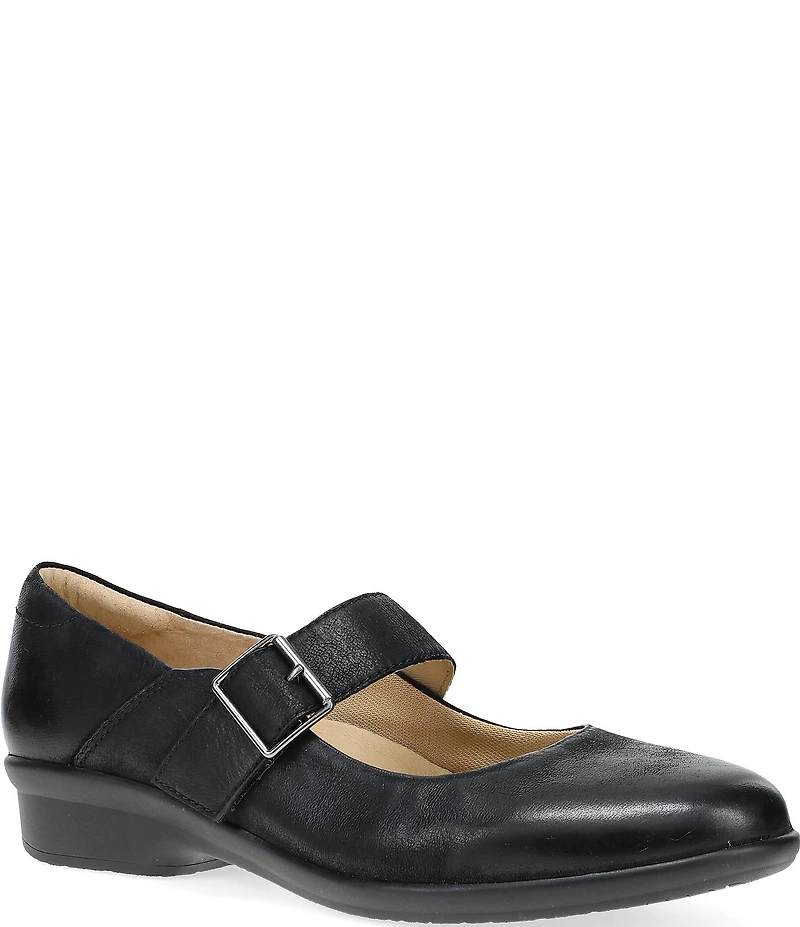 Dansko Collette Burnished Nubuck Leather Mary Jane Pumps