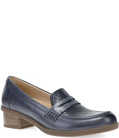 Dansko Danica Waterproof Leather Woven Detail Penny Loafers
