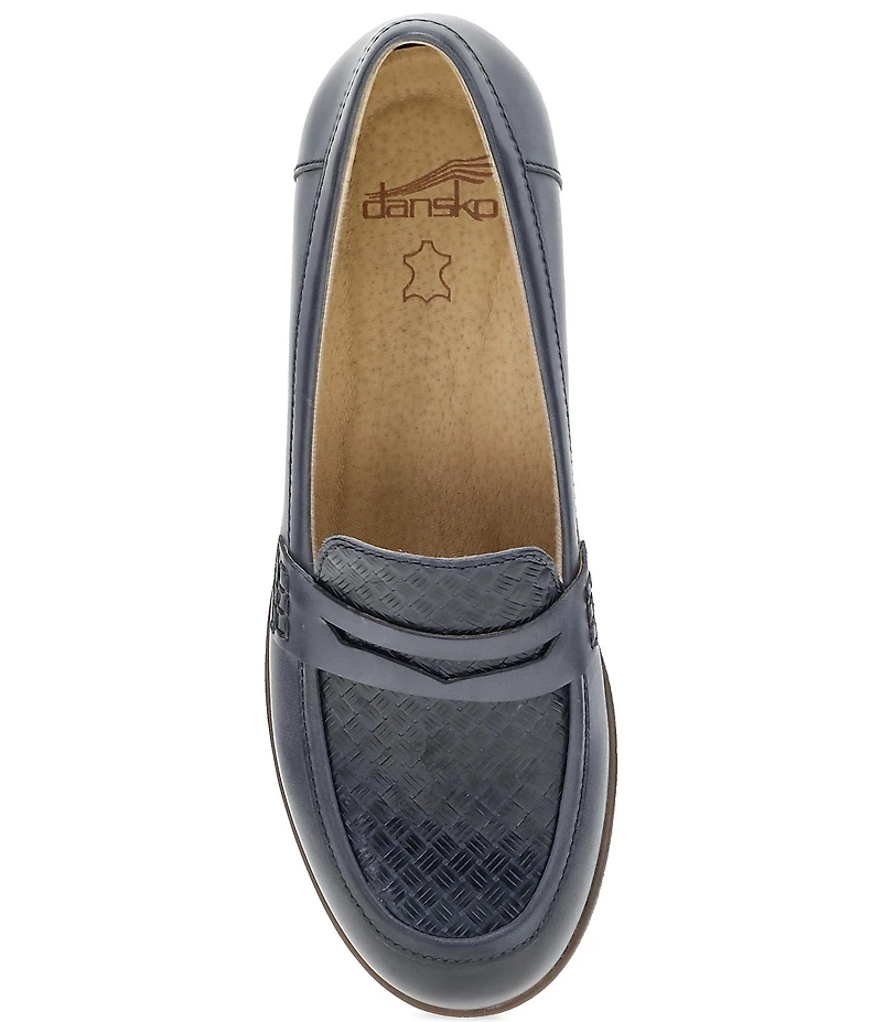 Dansko Danica Waterproof Leather Woven Detail Penny Loafers