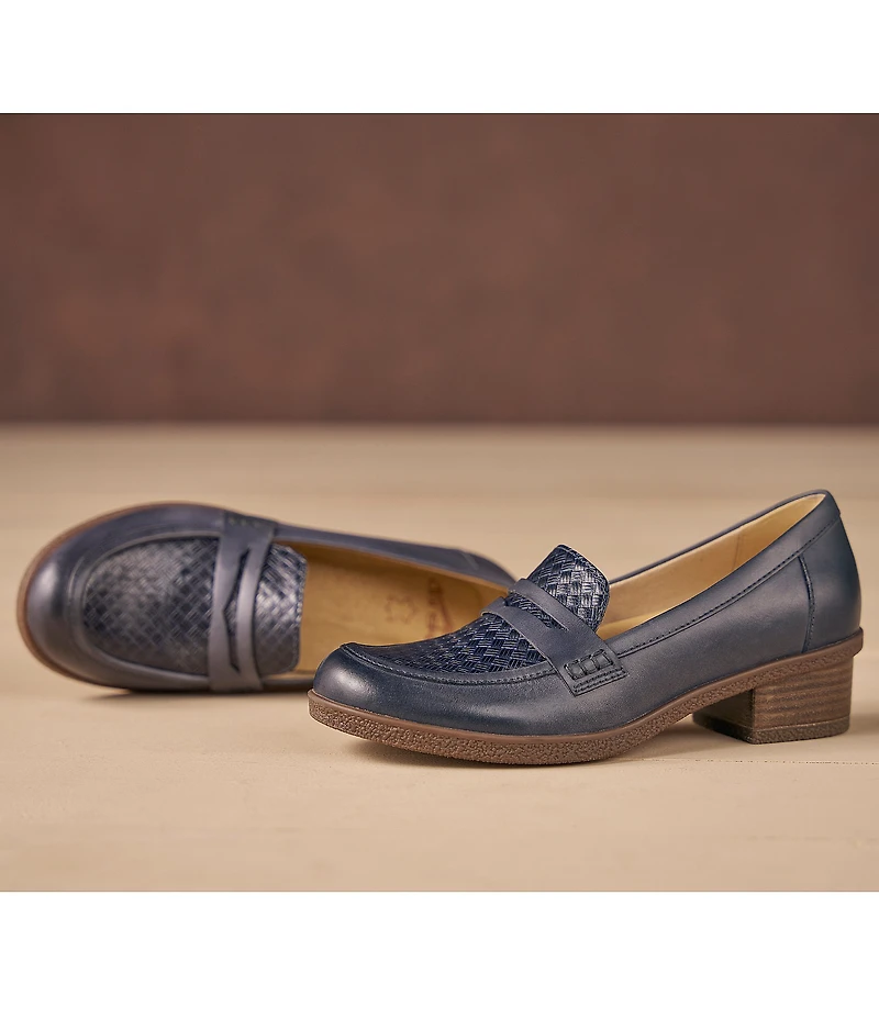 Dansko Danica Waterproof Leather Woven Detail Penny Loafers