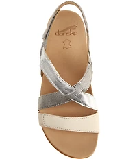 Dansko Jacklyn Leather Slingback Hook-and-Loop Sandals