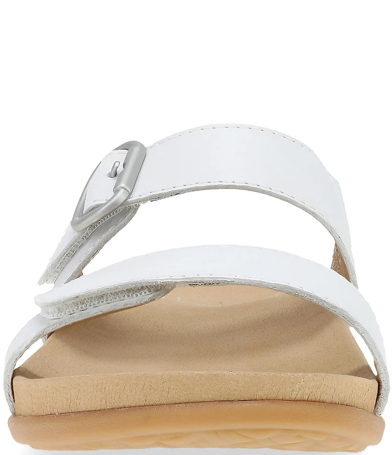 Dansko Justine Leather Buckle Hardware Hook-and-Loop Slide Sandals